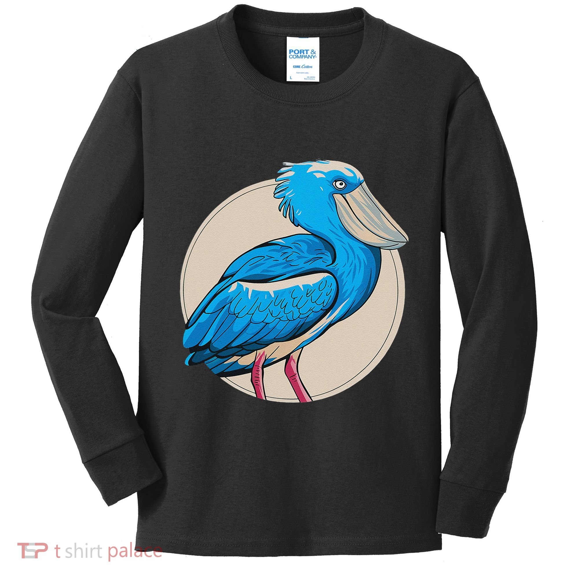 Shoebill National Bird Day Ornithologist Whale Bill Stork Kids Long Sleeve Shirt