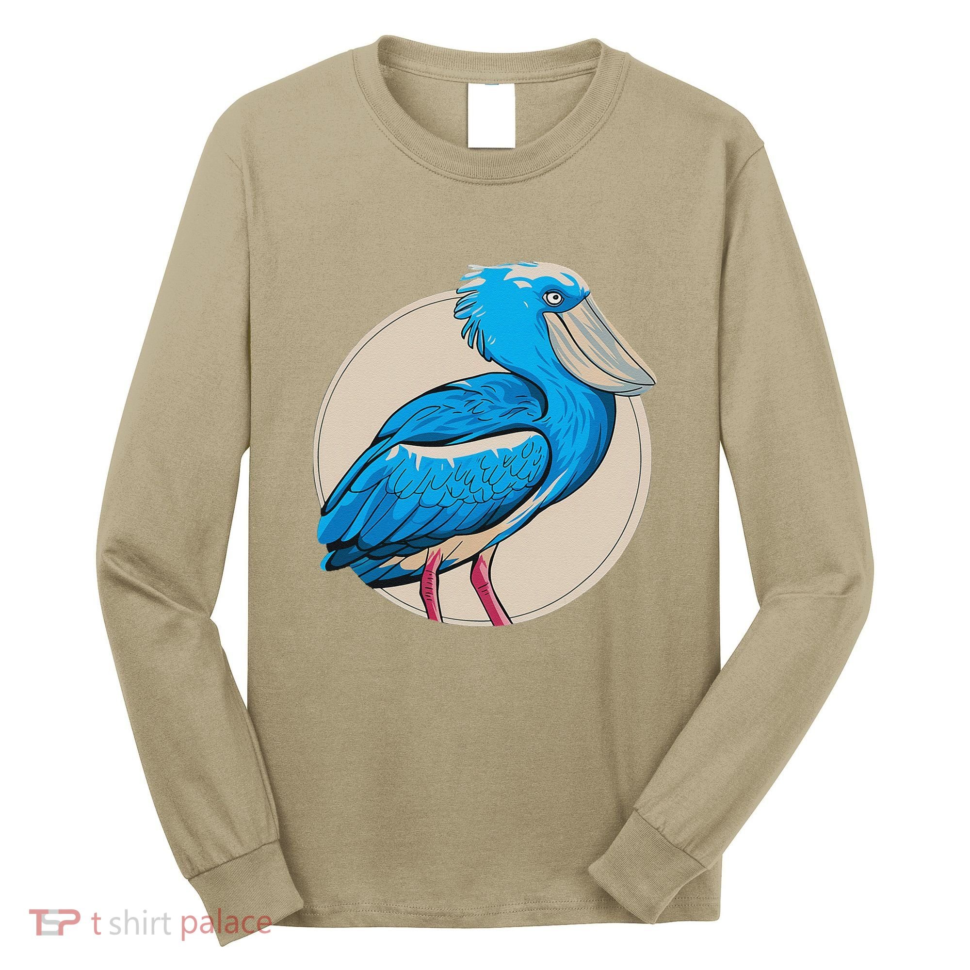 Shoebill National Bird Day Ornithologist Whale Bill Stork Long Sleeve Shirt