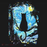 Starry Night Cat Van Gogh Cat Backpack thumb 2