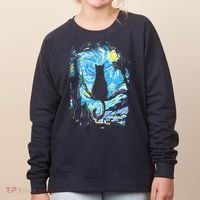 Starry Night Cat Van Gogh Cat Women's Sweatshirt thumb 0