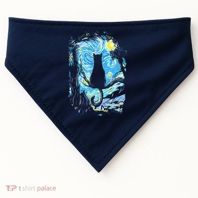 Starry Night Cat Van Gogh Cat USA-Made Doggie Bandana