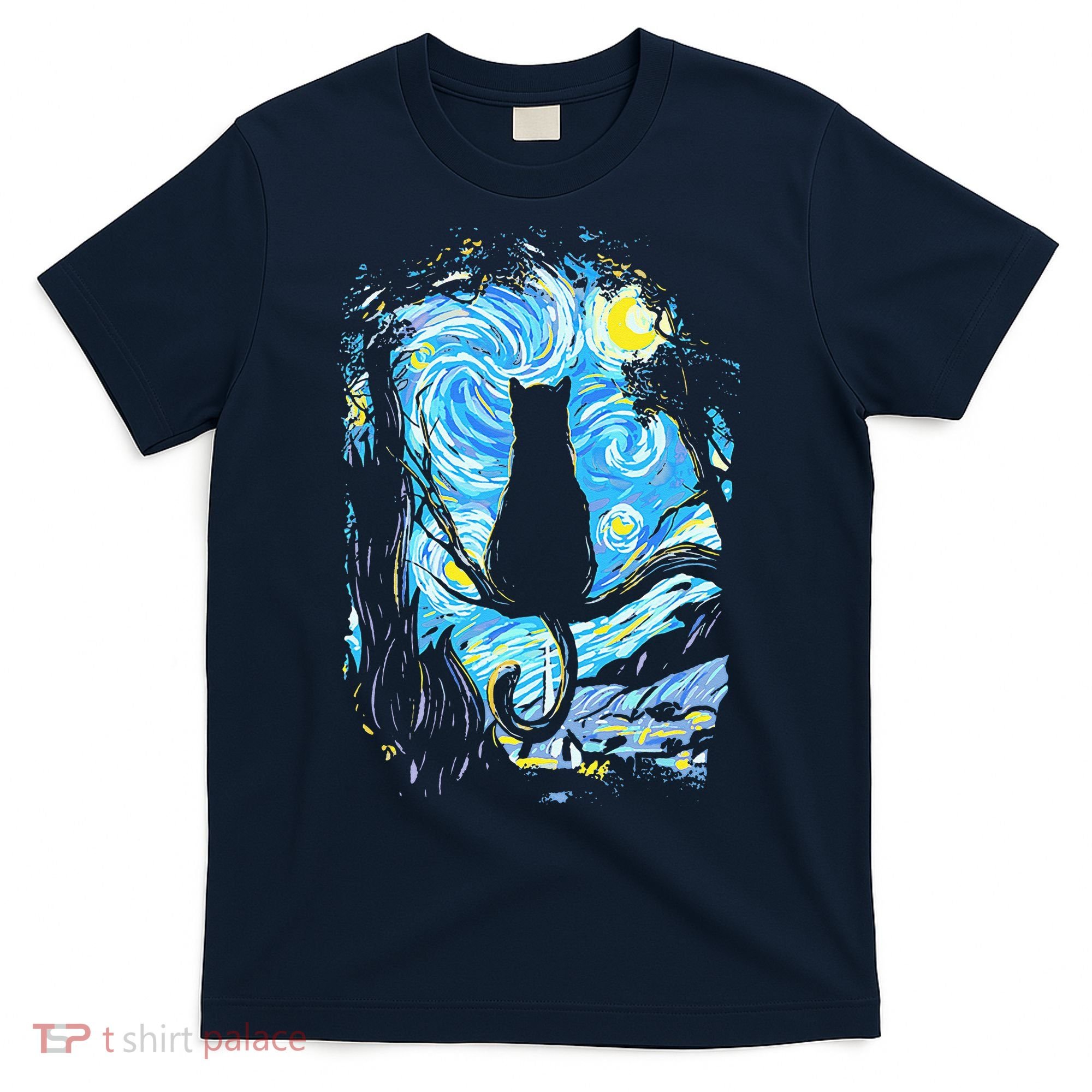 Starry Night Cat Van Gogh Cat T-Shirt