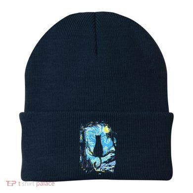 Starry Night Cat Van Gogh Cat Beanie