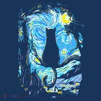 Starry Night Cat Van Gogh Cat Women's Hoodie thumb 2