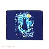 Starry Night Cat Van Gogh Cat Mousepad thumb 0