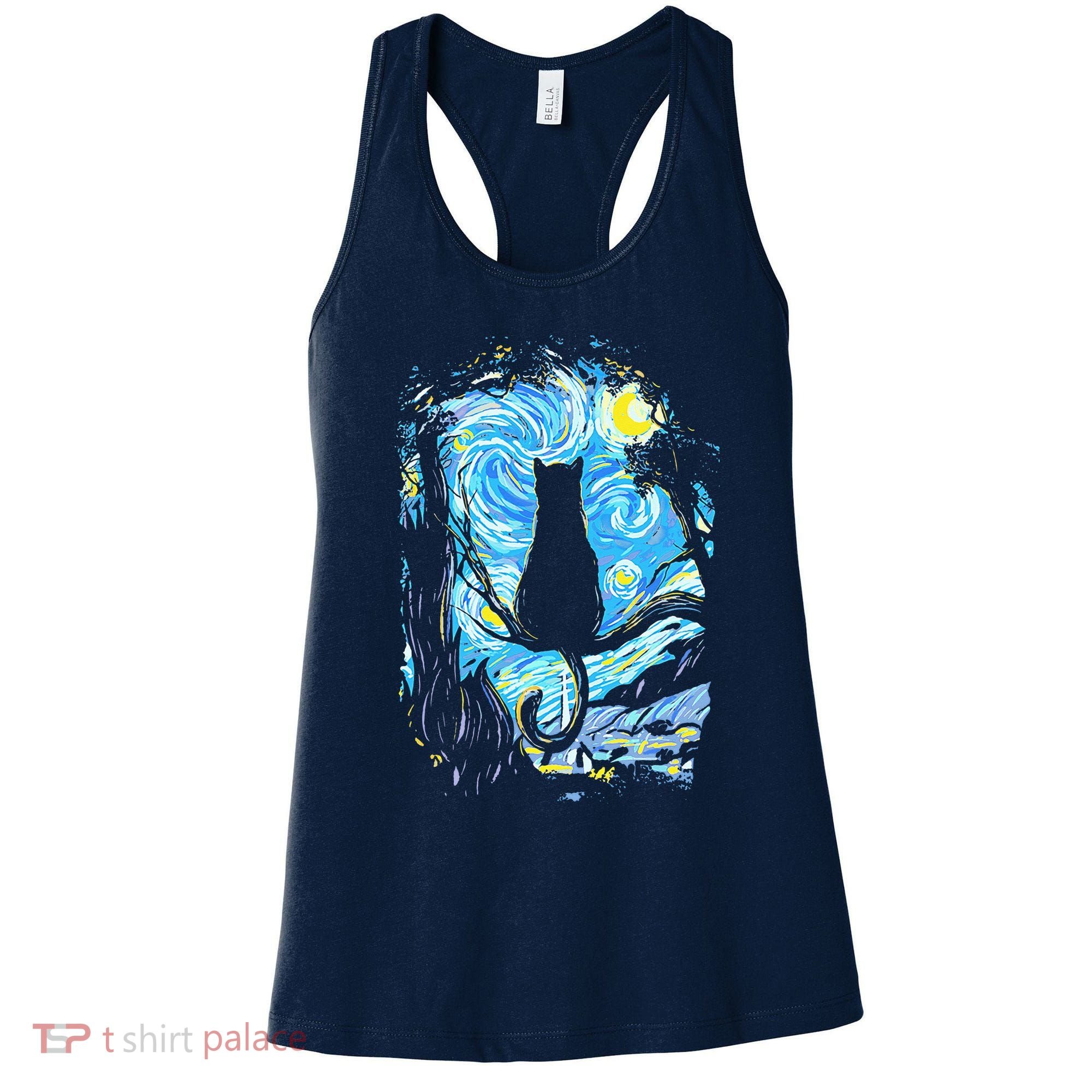 Starry Night Cat Van Gogh Cat Women's Tank Top