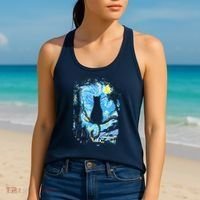 Starry Night Cat Van Gogh Cat Women's Tank Top thumb 2