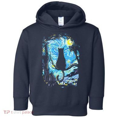 Starry Night Cat Van Gogh Cat Toddler Hoodie
