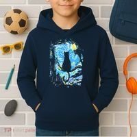 Starry Night Cat Van Gogh Cat Kids Hoodie thumb 2