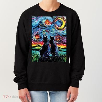 Scary Night Cat Van Gogh Art Women's Sweatshirt