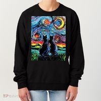 Scary Night Cat Van Gogh Art Women's Sweatshirt thumb 0