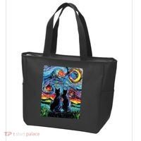 Scary Night Cat Van Gogh Art Tote Bag thumb 3