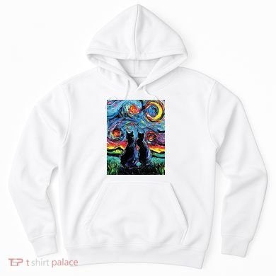 Scary Night Cat Van Gogh Art Hoodie