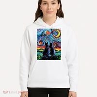 Scary Night Cat Van Gogh Art Hoodie thumb 5