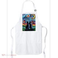 Scary Night Cat Van Gogh Art Apron thumb 0