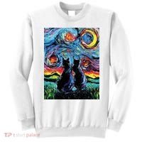 Scary Night Cat Van Gogh Art Sweatshirt thumb 0