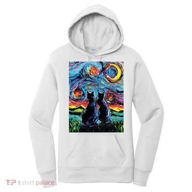 Scary Night Cat Van Gogh Art Women's Hoodie
