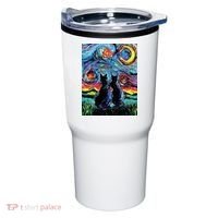 Scary Night Cat Van Gogh Art Tumbler thumb 0