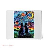 Scary Night Cat Van Gogh Art Mousepad thumb 0