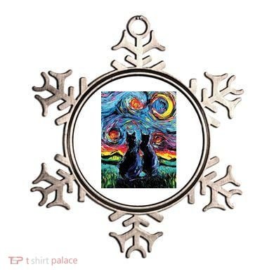 Scary Night Cat Van Gogh Art Ornament