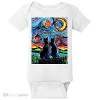Scary Night Cat Van Gogh Art Baby Bodysuit thumb 0