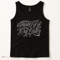 Smile Now Cry Later Tattoo Chicano Lettering Tank Top thumb 2