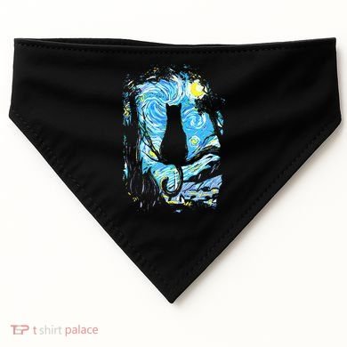 Starry Night Cat Van Gogh Cat USA-Made Doggie Bandana