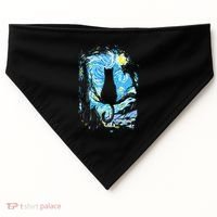 Starry Night Cat Van Gogh Cat USA-Made Doggie Bandana thumb 0