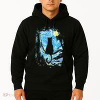 Starry Night Cat Van Gogh Cat Hoodie thumb 2