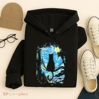 Starry Night Cat Van Gogh Cat Hoodie thumb 4