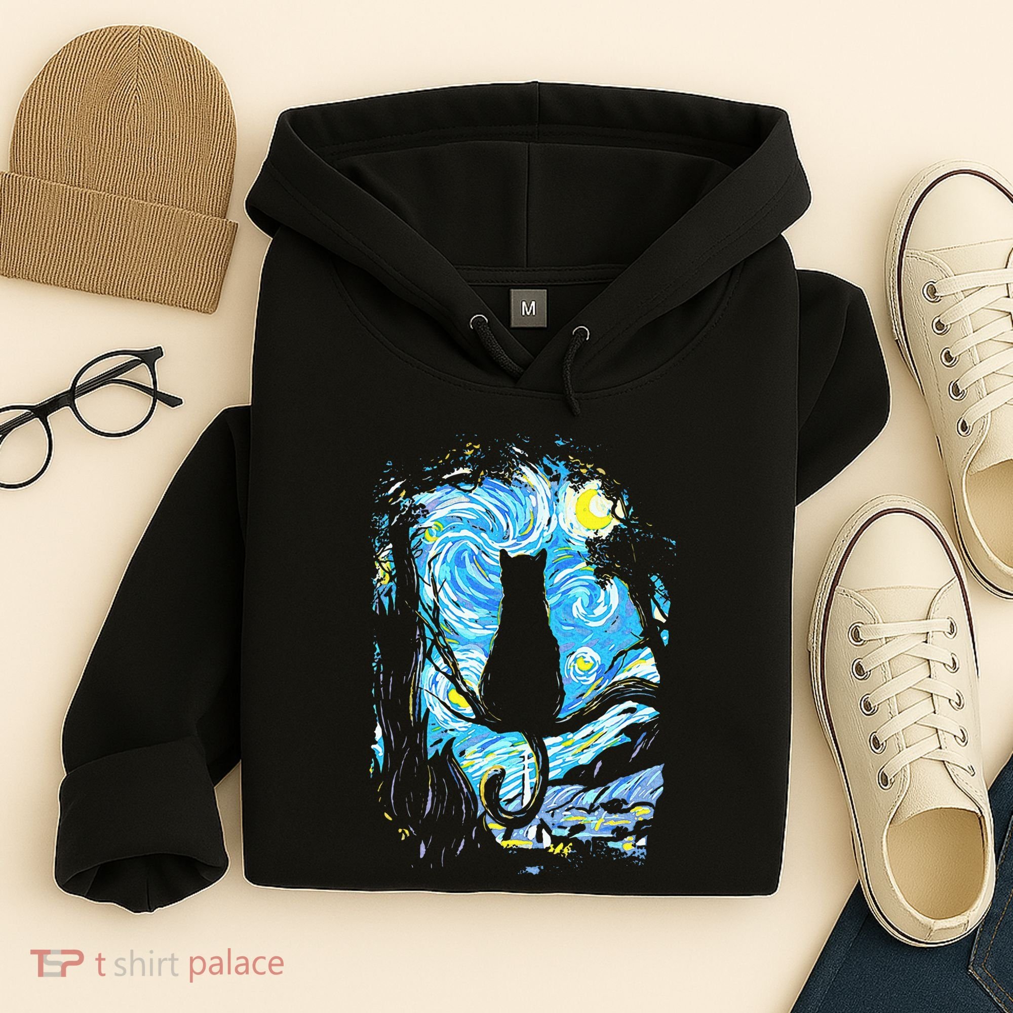 Starry Night Cat Van Gogh Cat Hoodie