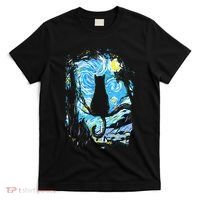 Starry Night Cat Van Gogh Cat T-Shirt thumb 0