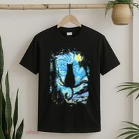 Starry Night Cat Van Gogh Cat T-Shirt thumb 2