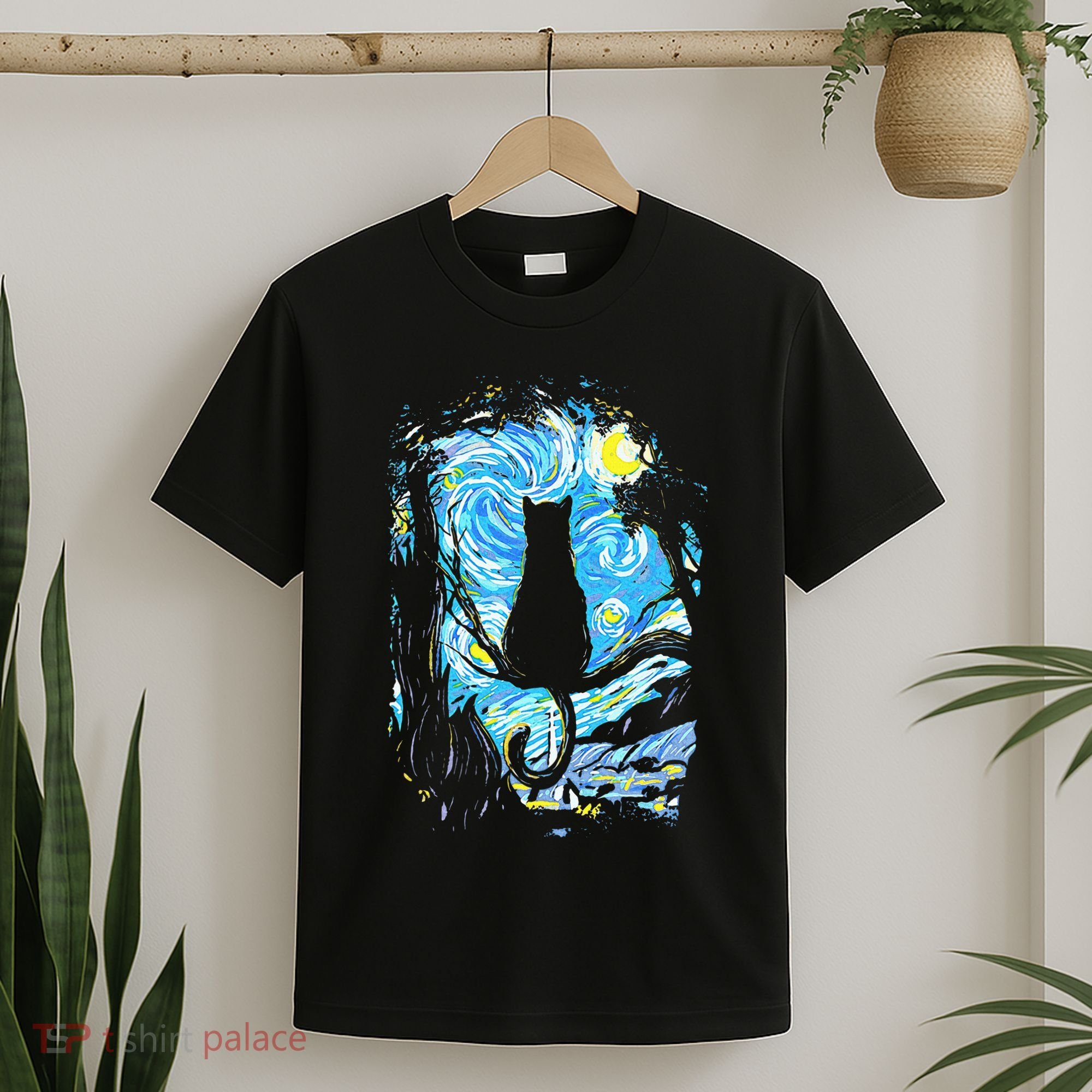 Starry Night Cat Van Gogh Cat T-Shirt