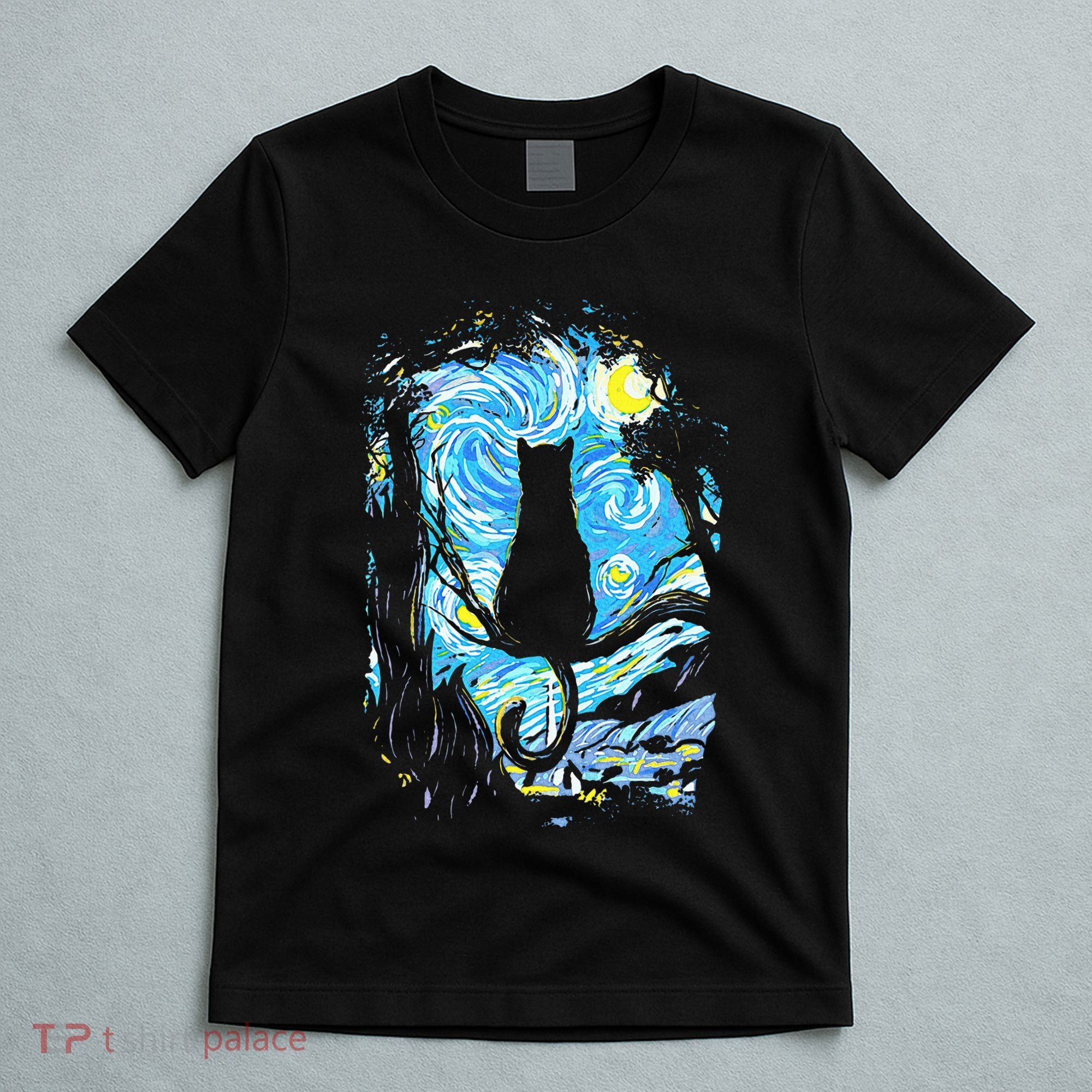 Starry Night Cat Van Gogh Cat T-Shirt