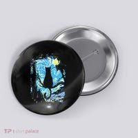 Starry Night Cat Van Gogh Cat Button thumb 0