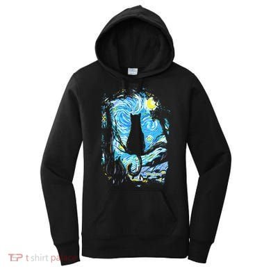 Starry Night Cat Van Gogh Cat Women's Hoodie