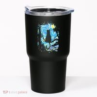 Starry Night Cat Van Gogh Cat Tumbler thumb 0
