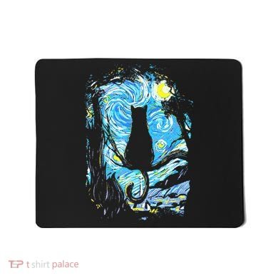 Starry Night Cat Van Gogh Cat Mousepad