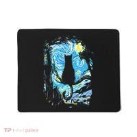 Starry Night Cat Van Gogh Cat Mousepad thumb 0