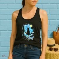 Starry Night Cat Van Gogh Cat Women's Tank Top thumb 2