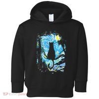 Starry Night Cat Van Gogh Cat Toddler Hoodie thumb 0