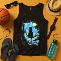 Starry Night Cat Van Gogh Cat Tank Top thumb 4