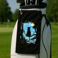 Starry Night Cat Van Gogh Cat Golf Towel thumb 2