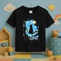 Starry Night Cat Van Gogh Cat Toddler T-Shirt thumb 3