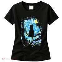 Starry Night Cat Van Gogh Cat Women's T-Shirt thumb 0