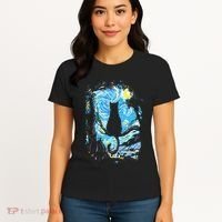 Starry Night Cat Van Gogh Cat Women's T-Shirt thumb 4