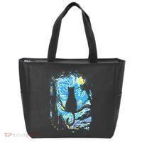 Starry Night Cat Van Gogh Cat Tote Bag thumb 0