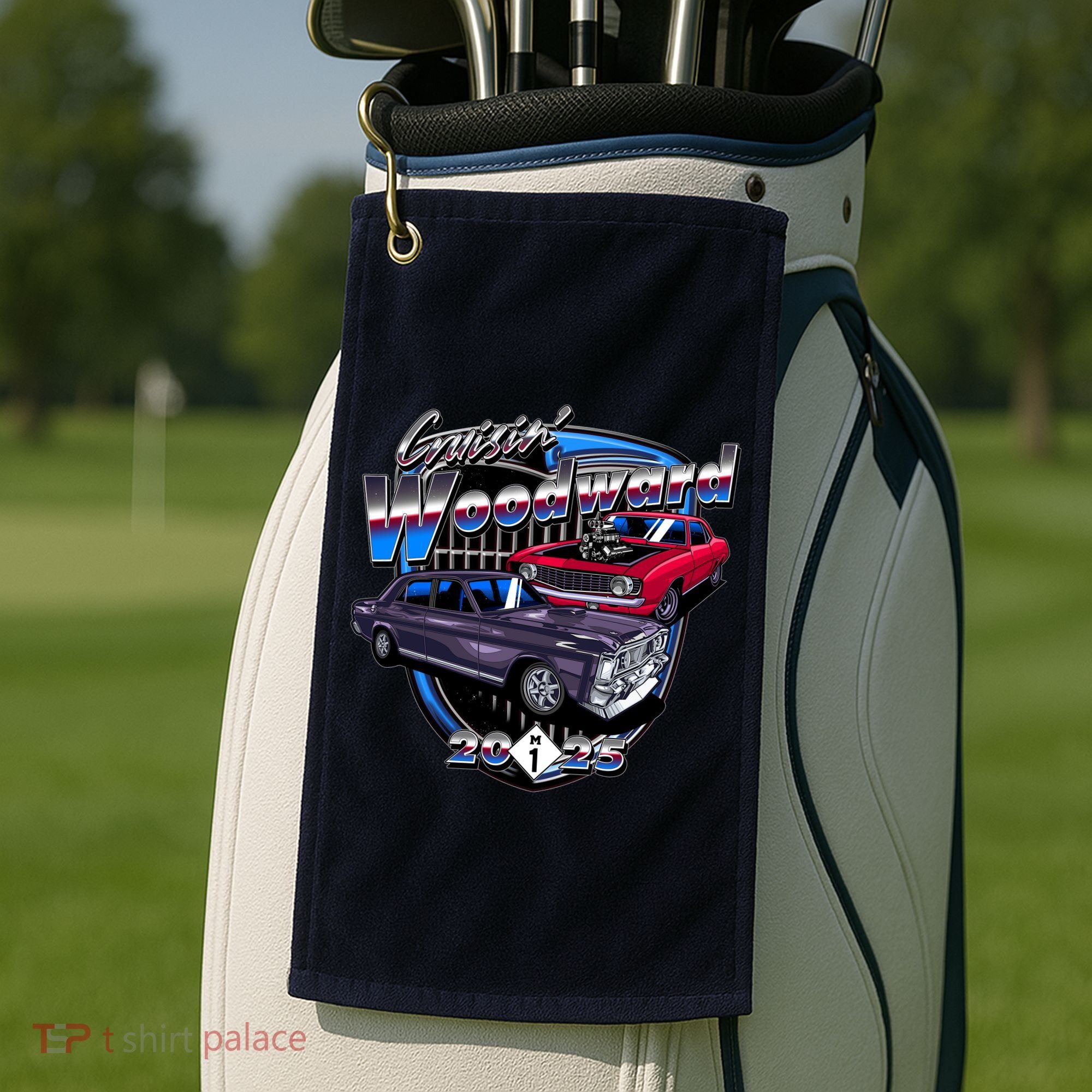 Summer Nights Cruising Woodward 2025 Golf Towel