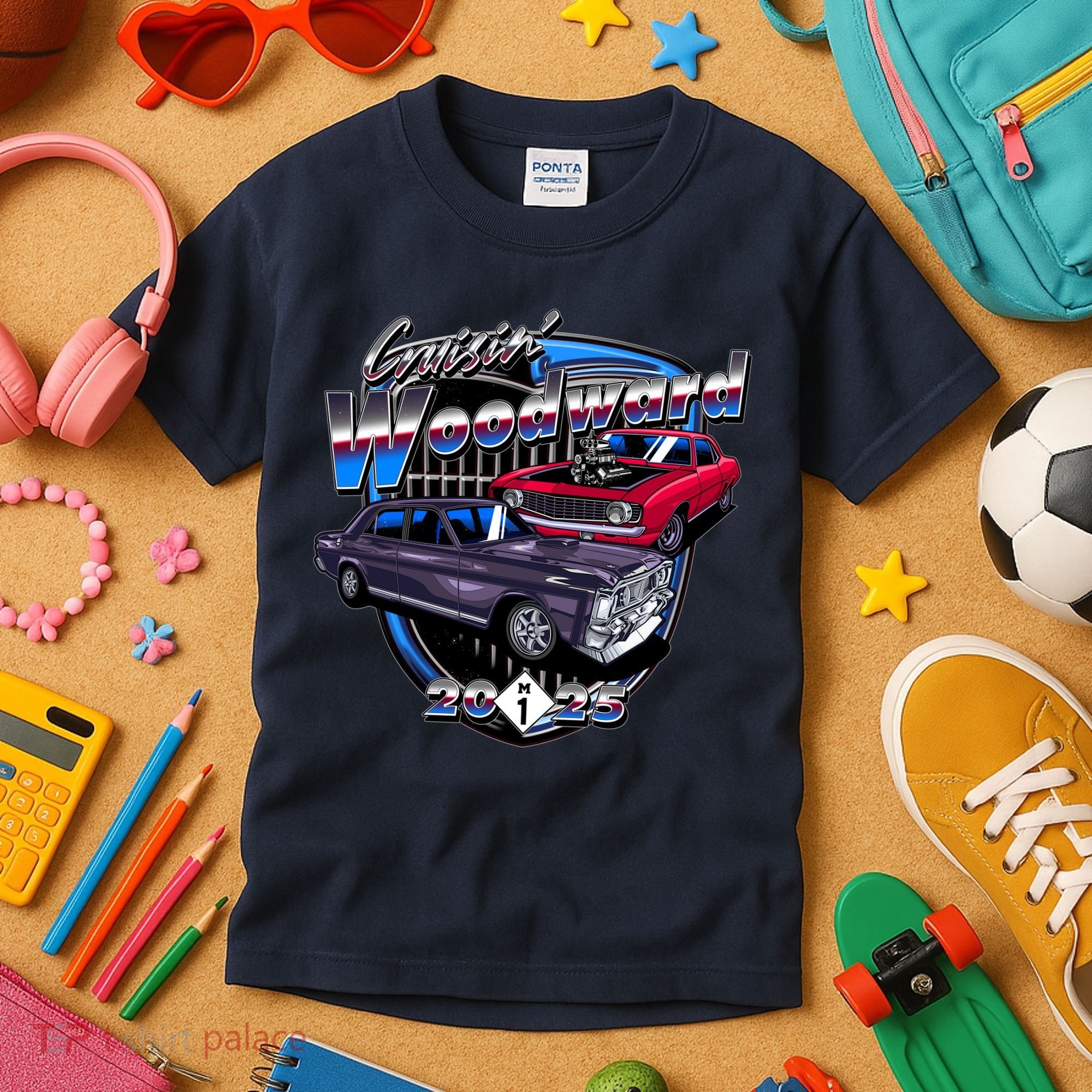 Summer Nights Cruising Woodward 2025 Kids T-Shirt